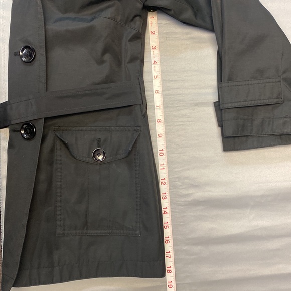 Michael Kors Belted Trench Style Rain Jacket with Removable Hood - Picture 9 of 11